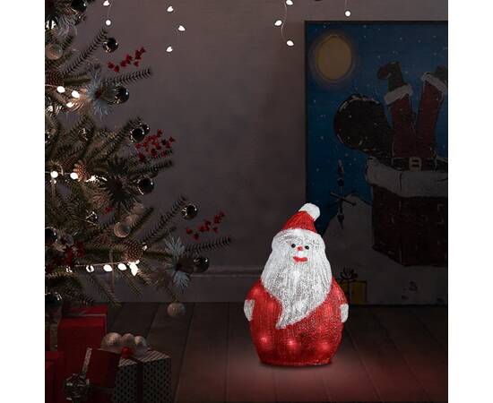 Figurină moș crăciun cu led, 28 m, acrilic, interior/exterior
