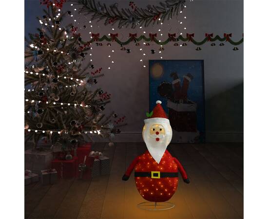 Figurină moș crăciun decorativă cu led, 60 cm, țesătură lux, 3 image