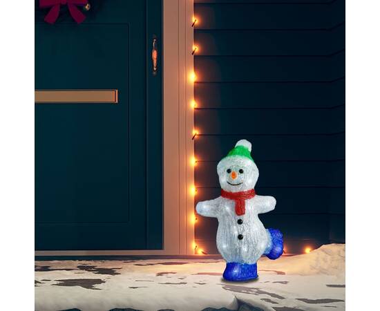 Figurină om zăpadă crăciun led acrilic 30cm interior/exterior