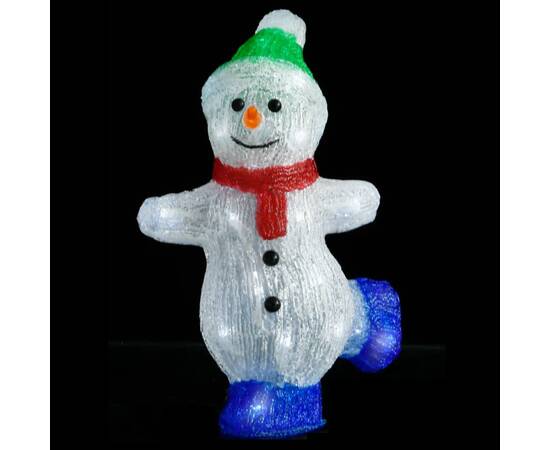 Figurină om zăpadă crăciun led acrilic 30cm interior/exterior, 2 image
