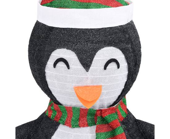 Figurină pinguin decorativă crăciun, led, 120 cm, țesătură lux, 7 image