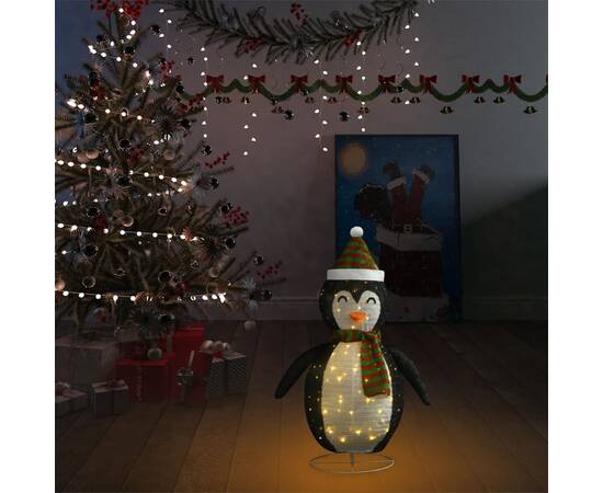 Figurină pinguin decorativă de crăciun, led, 60 cm țesătură lux, 3 image