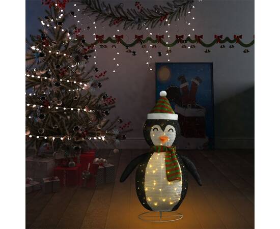 Figurină pinguin decorativă de crăciun, led, 90 cm țesătură lux, 3 image