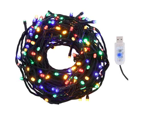 Instalație de lumini cu 400 led-uri, multicolor, 40 m, 8 efecte