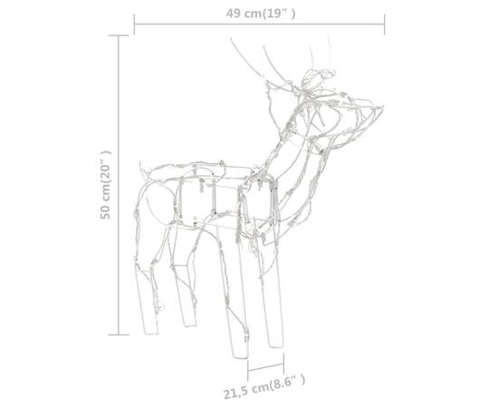 Instalație de lumini de crăciun cu reni, 3 piese, 229 led-uri, 11 image