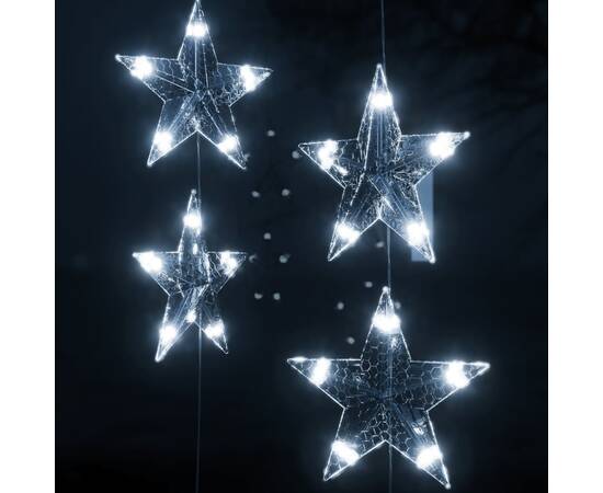 Instalație lumini tip perdea stele 200 led alb rece 8 funcții, 5 image