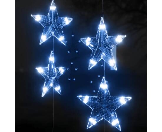 Instalație lumini tip perdea stele 200 led albastru 8 funcții, 5 image