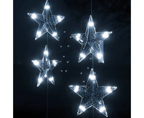 Instalație lumini tip perdea stele 500 led alb rece 8 funcții, 4 image