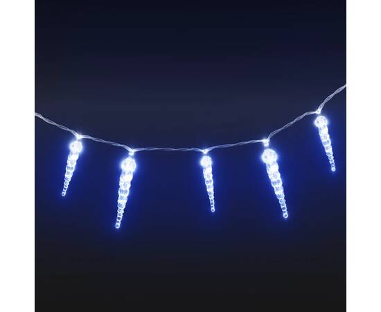 Luminițe de crăciun țurțuri, 100 buc., albastru, acril, 4 image