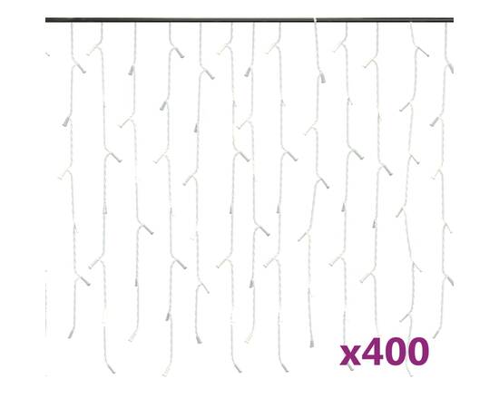 Lumini de perdea tip gheață 400 led-uri alb cald 10 m 8 funcții, 2 image