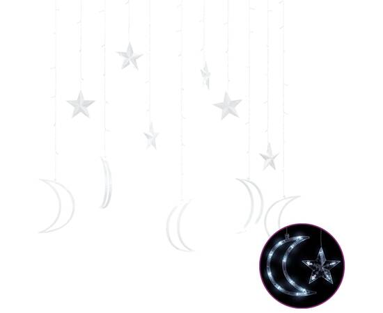 Lumini lună și stele, 138 led-uri, alb rece, cu telecomandă, 2 image