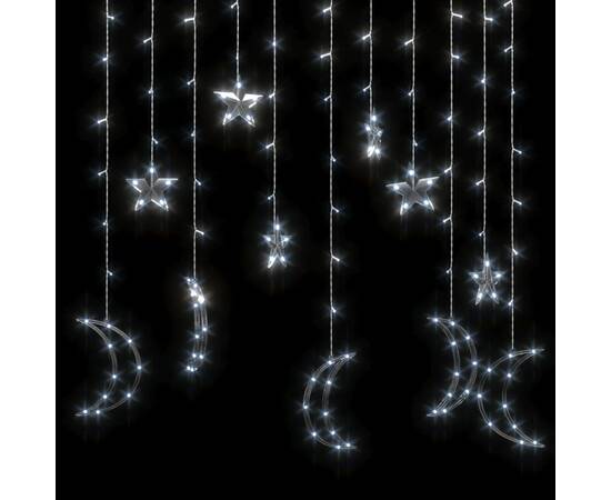 Lumini lună și stele, 138 led-uri, alb rece, cu telecomandă, 4 image