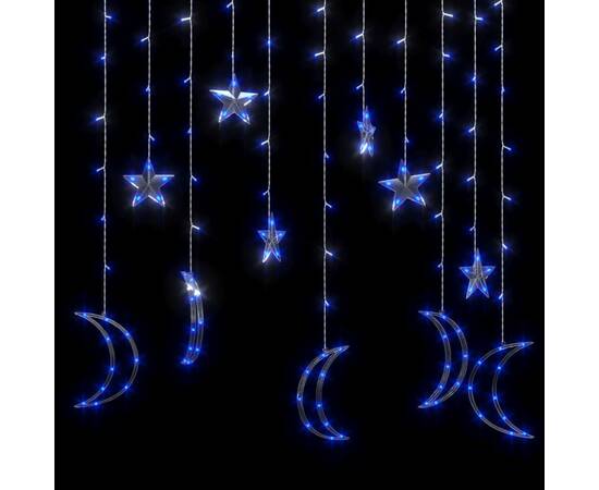 Lumini lună și stele, 138 led-uri, albastru, cu telecomandă, 4 image