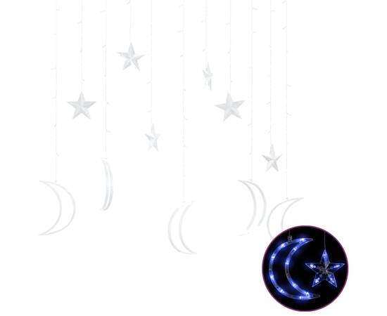 Lumini lună și stele, 138 led-uri, albastru, cu telecomandă, 2 image