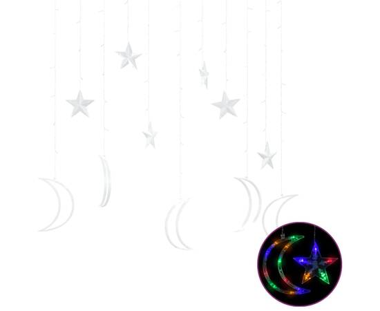 Lumini lună și stele, 138 led-uri, multicolor, cu telecomandă, 2 image