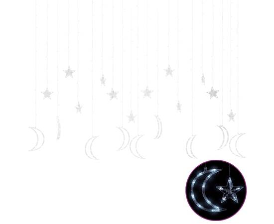 Lumini lună și stele, 345 led-uri, alb rece, cu telecomandă, 2 image
