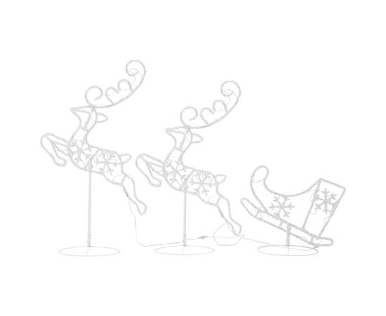 Reni și sanie de crăciun, alb cald, 260x21x87 cm, acril, 4 image