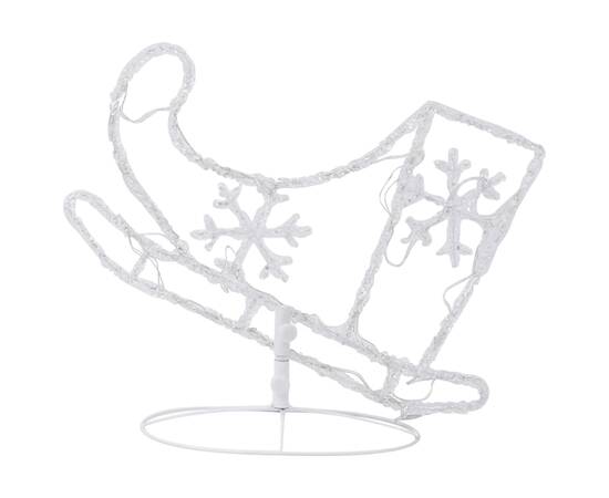 Reni și sanie de crăciun, alb rece, 260x21x87 cm, acril, 7 image