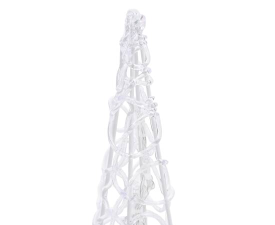Con de lumină cu led decorativ, alb rece, 60 cm, acrilic, 7 image
