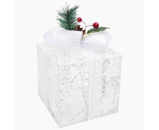 Cutii cadou de crăciun decor 3 buc. argintiu exterior/interior, 7 image