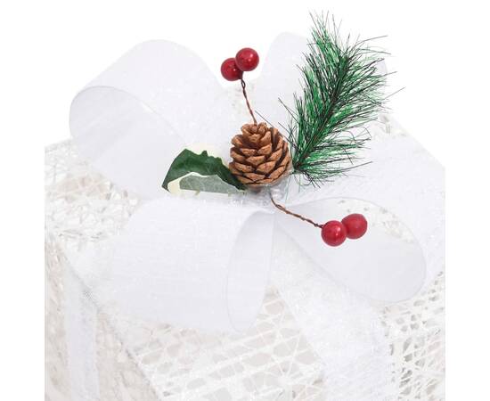 Cutii cadou de crăciun decor 3 buc. argintiu exterior/interior, 6 image