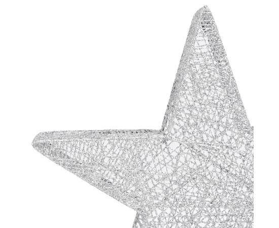 Decor crăciun stele 3 buc. plasă argintie led exterior/interior, 8 image