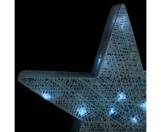 Decor crăciun stele 3 buc. plasă argintie led exterior/interior, 6 image