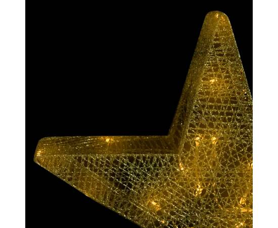 Decor crăciun stele 3 buc. plasă aurie & led exterior/interior, 6 image
