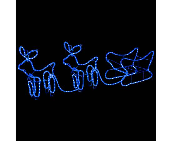Decorațiune de crăciun de exterior, cu reni & sanie, 576 leduri, 2 image
