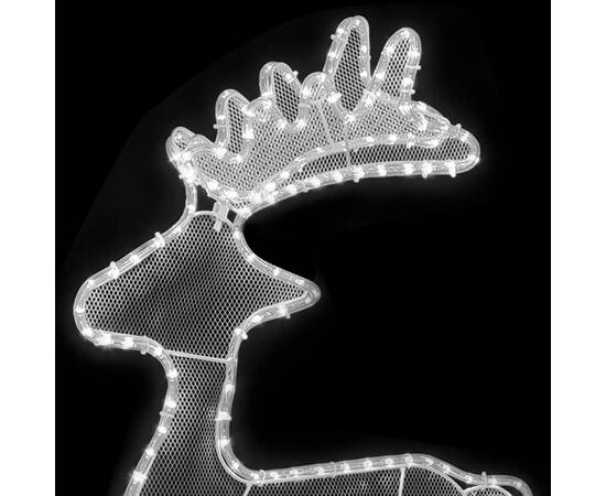 Decorațiune de crăciun ren, cu plasă, 306 led-uri, 60x24x89 cm, 5 image