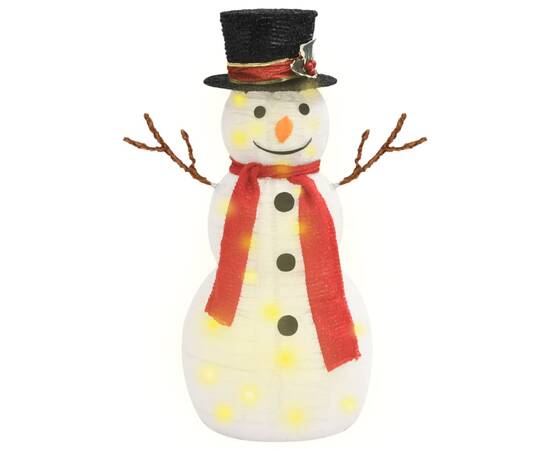 Figurină decorativă crăciun om de zăpadă led 60 cm țesătură lux, 2 image