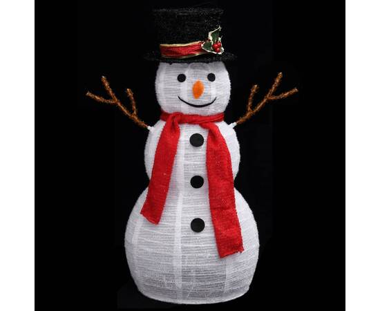 Figurină decorativă crăciun om de zăpadă led 60 cm țesătură lux, 5 image