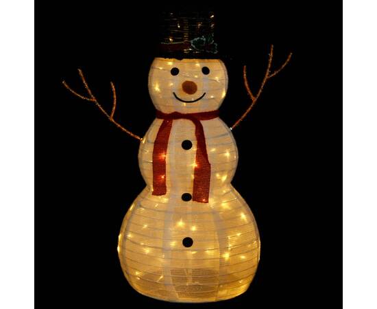 Figurină decorativă crăciun om de zăpadă led 90 cm țesătură lux, 3 image