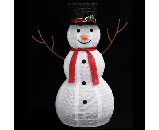 Figurină decorativă crăciun om de zăpadă led 90 cm țesătură lux, 4 image
