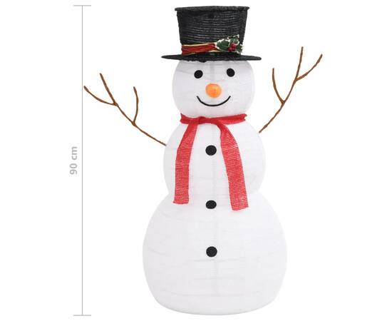 Figurină decorativă crăciun om de zăpadă led 90 cm țesătură lux, 8 image