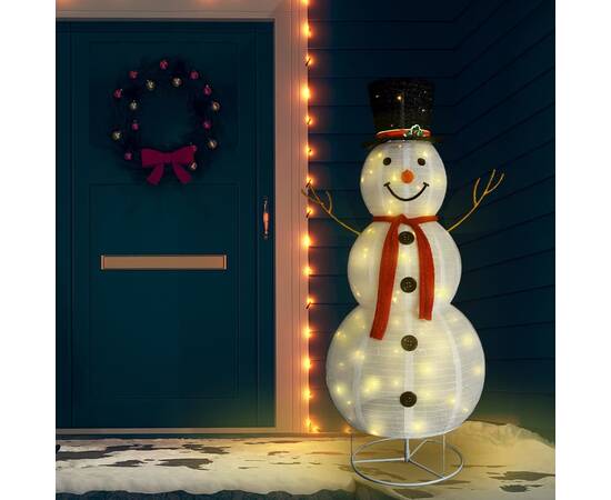 Figurină decorativă crăciun om zăpadă led 180 cm țesătură lux