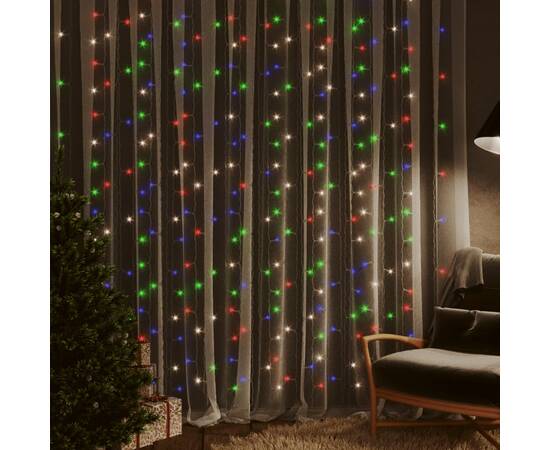 Instalație lumini tip perdea 300 led multicolor 3x3 m 8 funcții