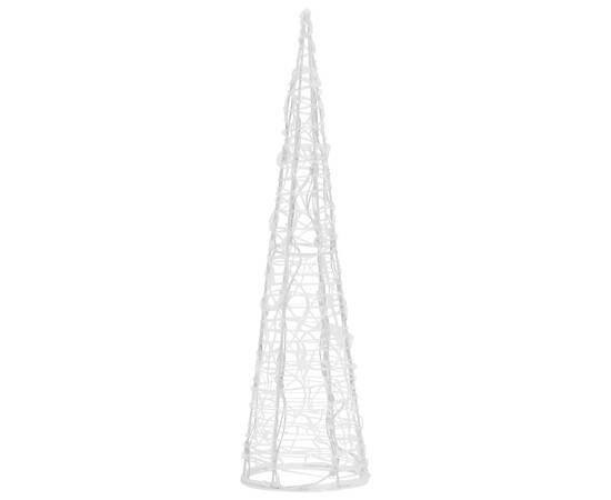 Piramidă decorativă con de lumini cu led alb cald 60 cm acril, 3 image