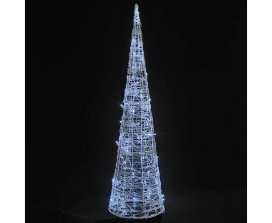 Piramidă decorativă con de lumini cu led alb rece 90 cm acril, 2 image