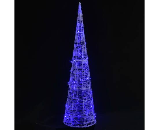 Piramidă decorativă con de lumini cu led albastru 120 cm acril, 2 image