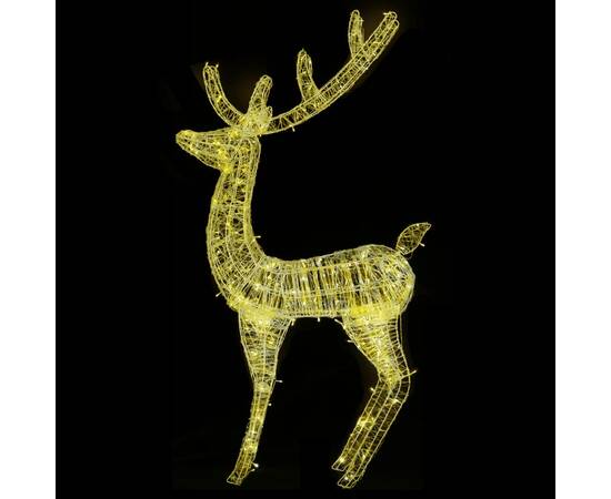 Ren de crăciun, 250 led-uri, alb cald, 180 cm, acril, xxl, 5 image