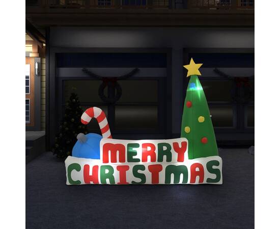 Brad gonflabil crăciun fericit decorațiuni cu led 240x188 cm