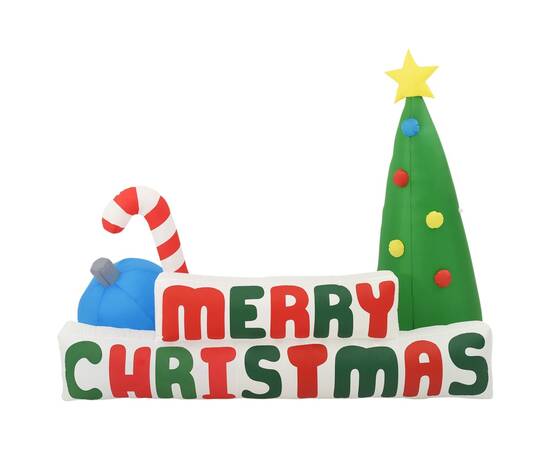 Brad gonflabil crăciun fericit decorațiuni cu led 240x188 cm, 3 image