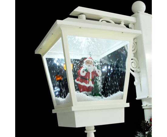 Felinar stradal cu moș crăciun, alb/roșu, 81x40x188 cm, pvc, 9 image