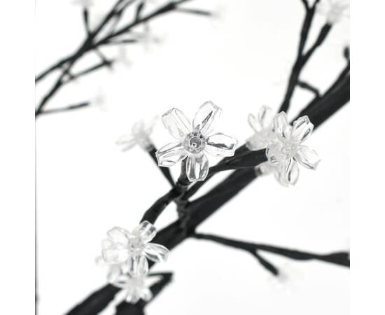 Pom crăciun, 120 led-uri alb rece, flori de cireș, 150 cm, 5 image