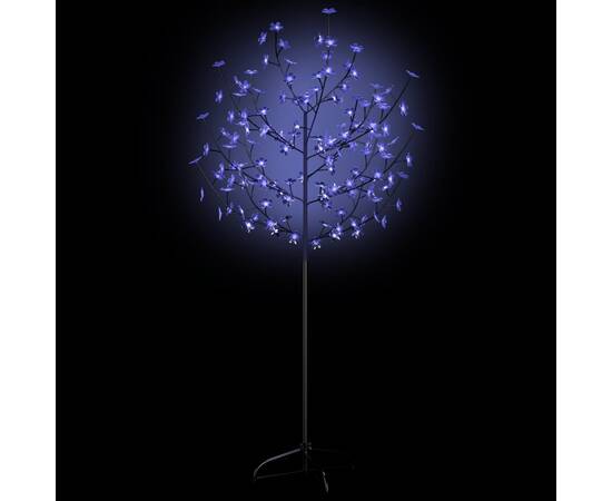 Pom crăciun, 120 led-uri lumină albastră, flori de cireș 150 cm, 3 image