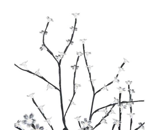 Pom crăciun, 128 led-uri lumină albastră, flori de cireș 120 cm, 5 image