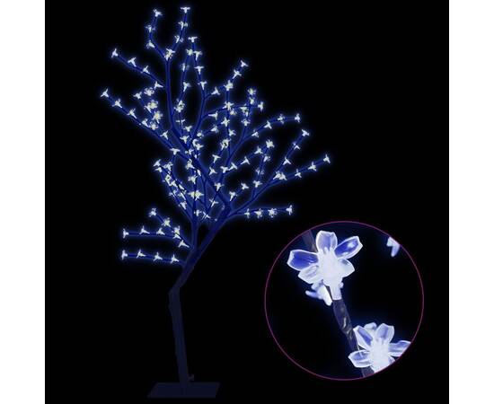 Pom crăciun, 128 led-uri lumină albastră, flori de cireș 120 cm, 3 image