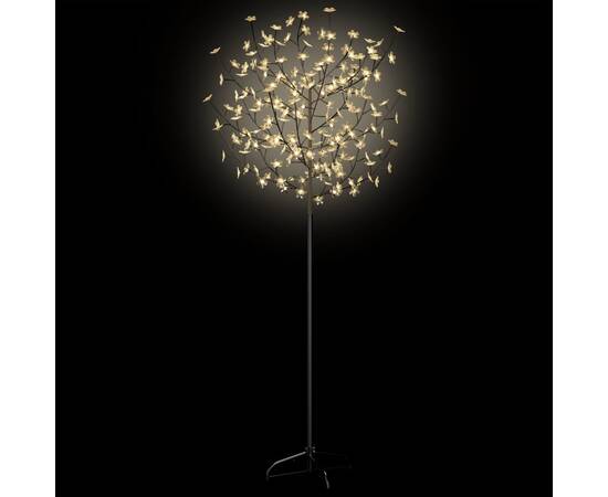 Pom crăciun, 200 led-uri alb cald, flori de cireș, 180 cm, 3 image