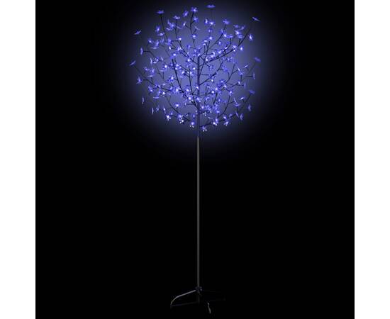 Pom crăciun, 200 led-uri lumină albastră, flori de cireș 180 cm, 3 image